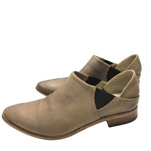 Free People Tan Leather Ankle Boots Shoes 38